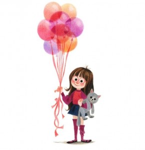 Создать мем: genevieve godbout ilustración pinterest character design, dance ballet, девушка шары, девочка с воздушными шарами рисунок