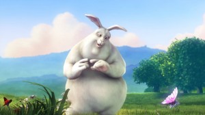 Создать мем: Big Buck Bunny, мультфильм большой кролик бак, жирный заяц мультик