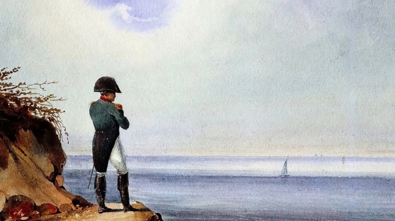 Create meme: Aivazovsky Napoleon on the island of St. Helena, Napoleon on the island of St. Helena painting by Aivazovsky, Napoleon's exile to St. Helena