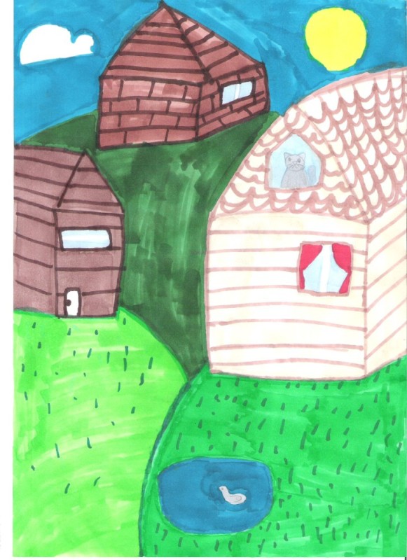 Create meme: children's drawings, Children's drawing house, children's drawings of houses