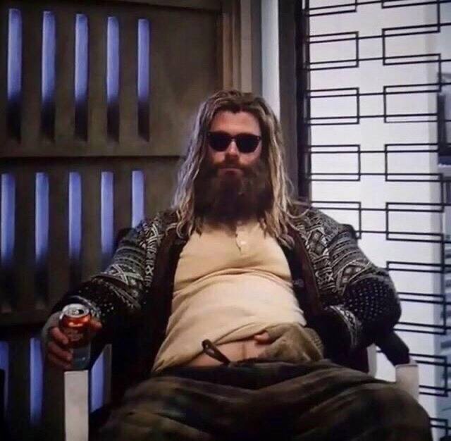 Create meme: fat Thor from the Avengers, Thor Lebowski, thor avengers finale thick