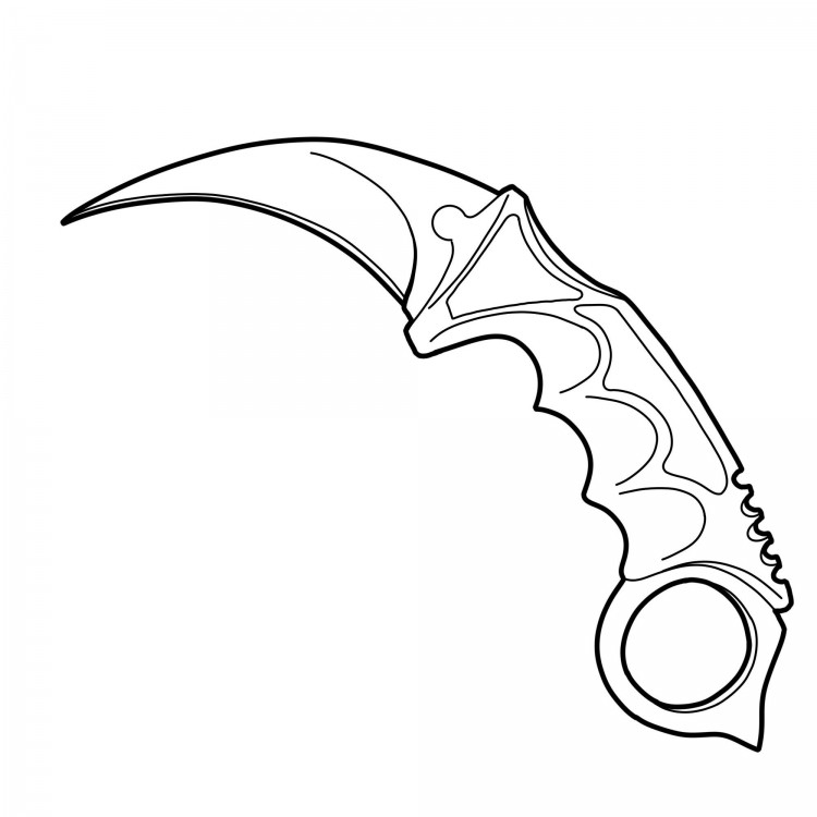 Create meme: kerambit knife from standoff 2 coloring, kerambit pencil drawing, kerambit knife coloring