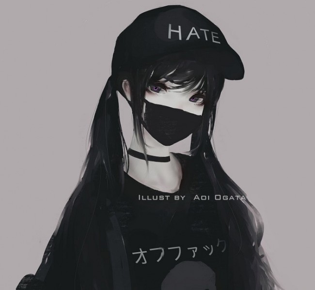 Create meme: darker than black anime, Chan masked, anime girl in a cap and mask