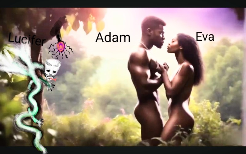 Create meme: Adam and Eve are negroes, Adam and Eve for children, the sin of adam and eve