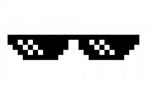 Create meme: points thug life, pixel sunglasses black pattern, pixel points on a transparent background