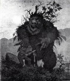 Create meme: theodor kittelsen, Trolls are the mythology of Scandinavia, Theodor Kittelsen trolls