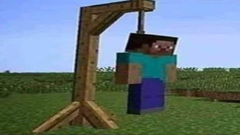 Create meme: steve hanged himself minecraft, minecraft memes , go to minecraft meme