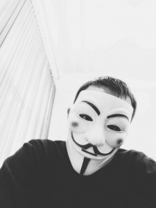 Create meme: face, anonymous, in the mask