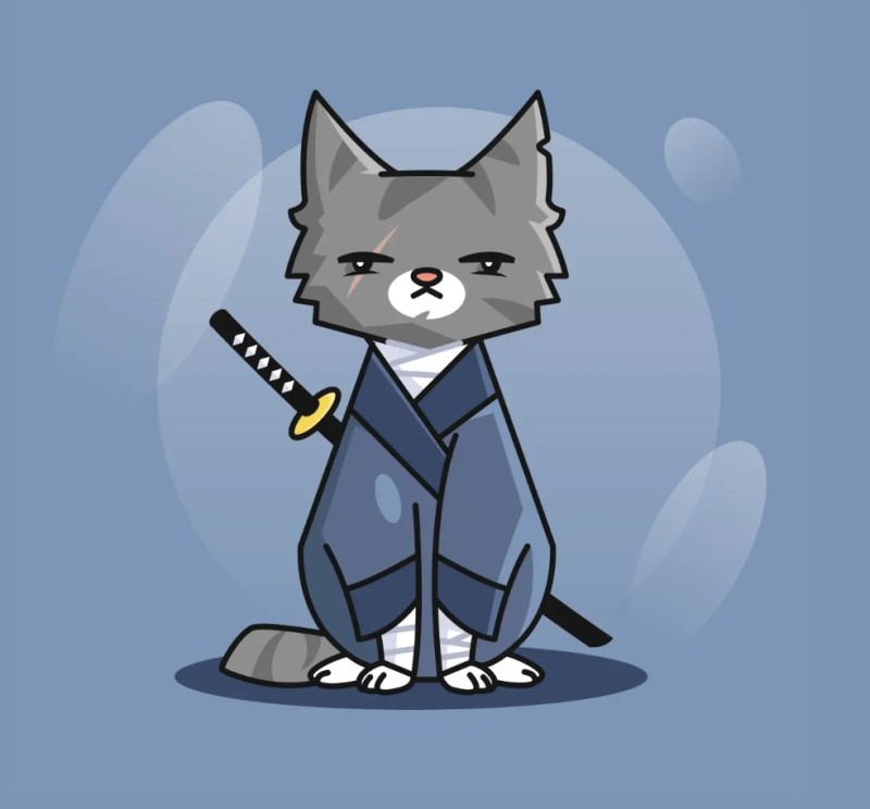 Create meme: Samurai, cat , samurai cats