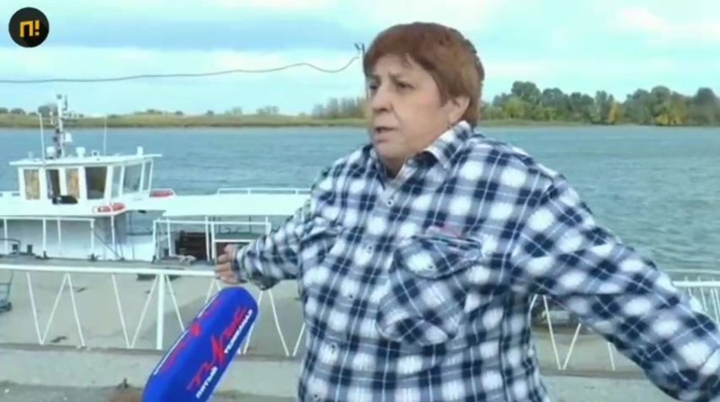 Create meme: the woman from azov interview, water, Rostov oblast 