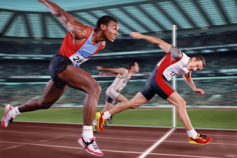Create meme: athletics running, the sprint, sprint running finishing