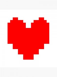 Create meme: Undertale, pixel art like heart, heart pixel