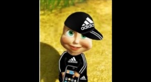 Create meme: Masha from Masha and the bear in Adidas