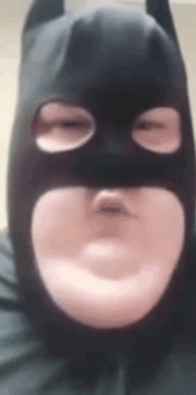 Create meme: the mask of Batman , batman latex mask, people 