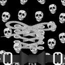 Create meme: skull background, black background with skulls, skull bones