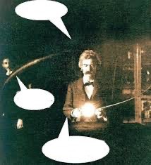 Create meme: Tesla Nikola Laboratory, Nikola Tesla is old, Mark twain and tesla