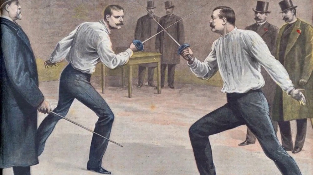 Create meme: the duel of the 19th century, a duel with swords, the duel of the 18th century