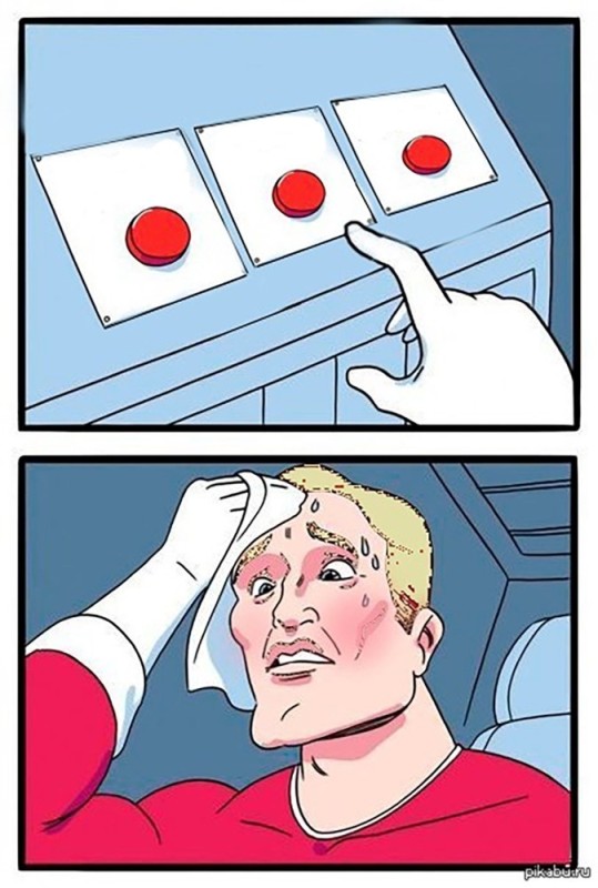 Create meme: 2 button meme, difficult choice meme, button meme