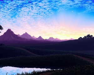 Create meme: nature mountains, landscape, pixel art 1920 x 1080