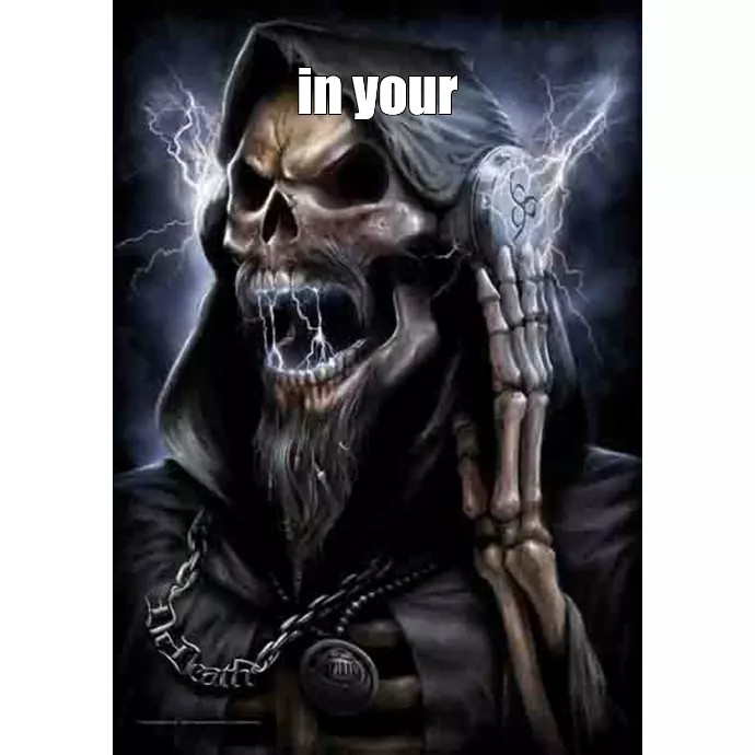 Create meme: cool death art, cool skeleton, brutal skeleton