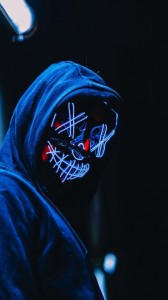 Create meme: hood, the mask of anonymous, neon mask