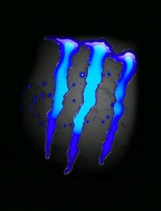 blue monster energy logo outline