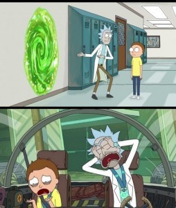Create meme: Rick and Morty travel for 20 minutes, come on Morty adventure 20 minutes, Rick and Morty