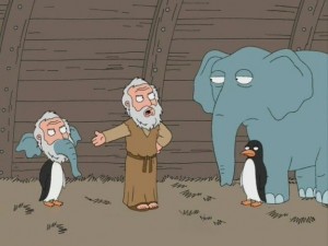 Create meme: cartoon character, Noah the elephant and the penguin meme family guy, meme elephant and penguin