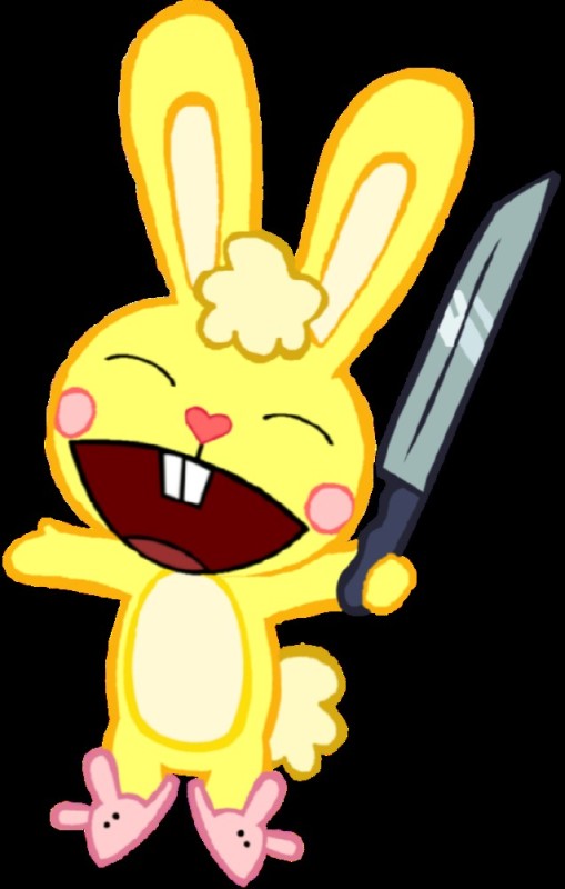 Create meme: yellow hare happy tree friends, happy three friends, Cuddles happy Three friends