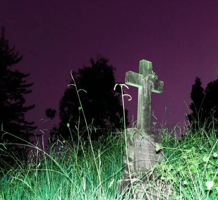 Create meme: village cemetery at night, cemetery old graves at night, cemetery 