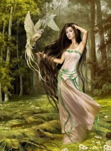 Create meme: Wallpaper forest fairies harp, forest nymph pattern, forest fairy