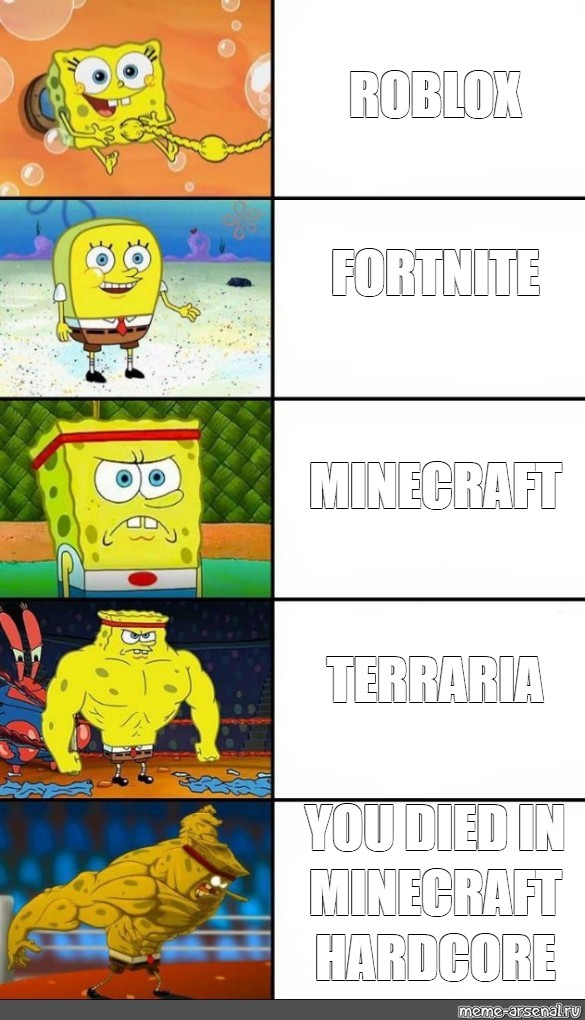 Somics Meme Roblox Fortnite Minecraft Terraria You Died In Minecraft Hardcore Comics Meme Arsenal Com - minecraft vs roblox vs terraria