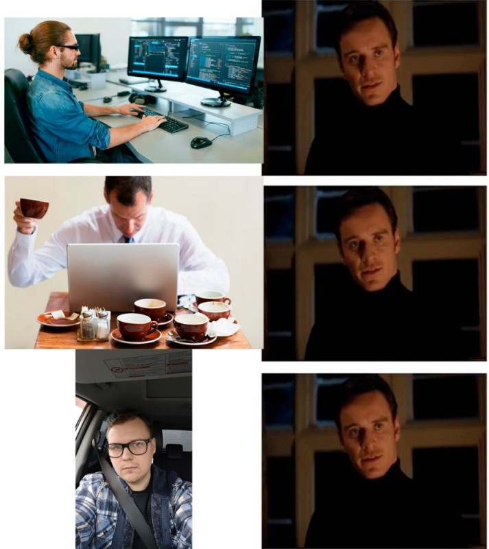 Create meme: meme with Fassbender, michael fassbender excellent, dmitry larin and Nikolai Sobolev