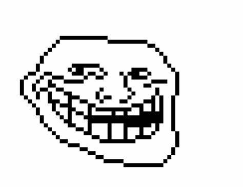 Create meme: trollface pixel, the troll's face, pixel trollface