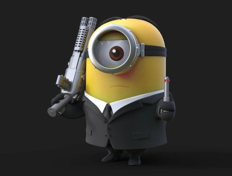 Create meme: minion arab, minion on a black background, minions with weapons