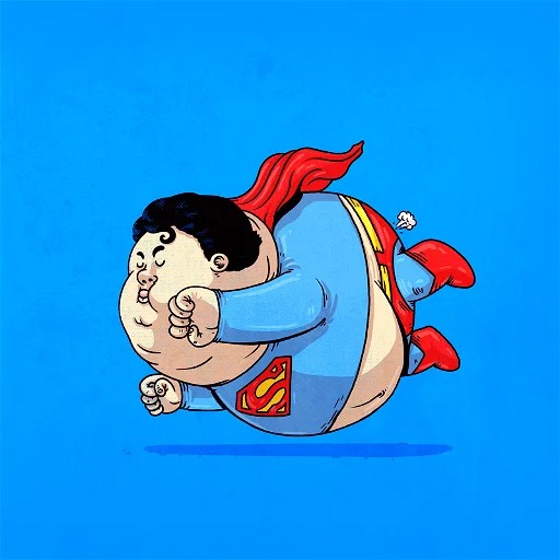 Create meme: Alex Solis superheroes fatties, fat superheroes, Fat Superman