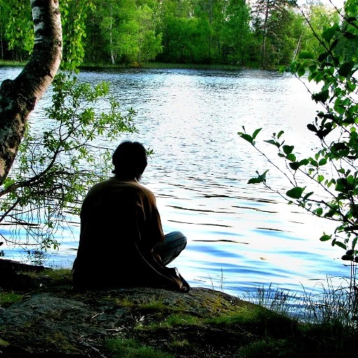 Create meme: feet , The man on the lake, The guy is sitting by the river