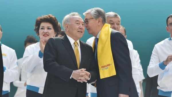 Create meme: nursultan abishevich nazarbayev, Nazarbayev and Tokayev, tokayev Nazarbayev nur Otan