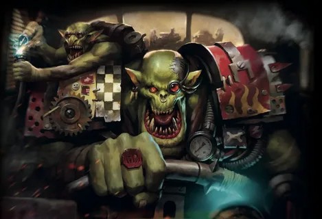 Create meme: the orcs of Warhammer 40000, Orcs of Warhammer 40,000, Orc Warboss Warhammer 40,000