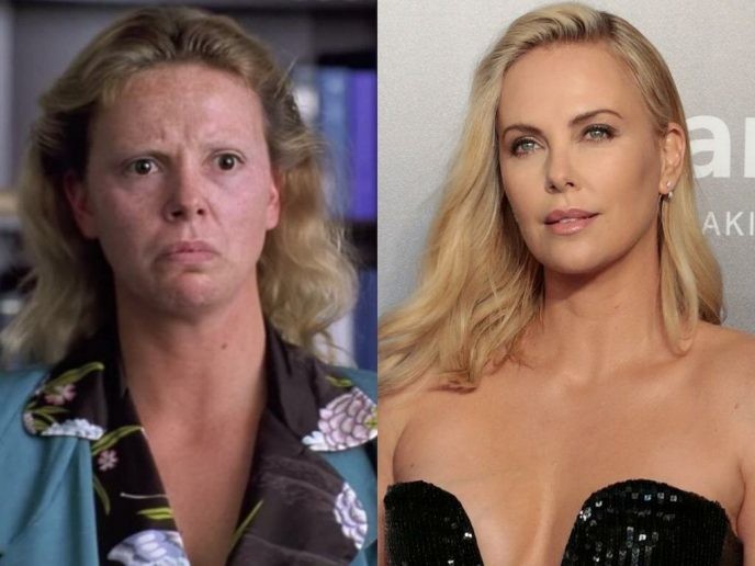 Create meme: Charlize Theron's monster, Charlize Theron , Charlize Theron is a monster before and after