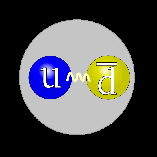 Create meme: text, pi meson, quark