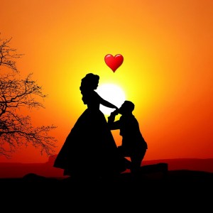 Create meme: silhouette couple in love, love, couple at sunset
