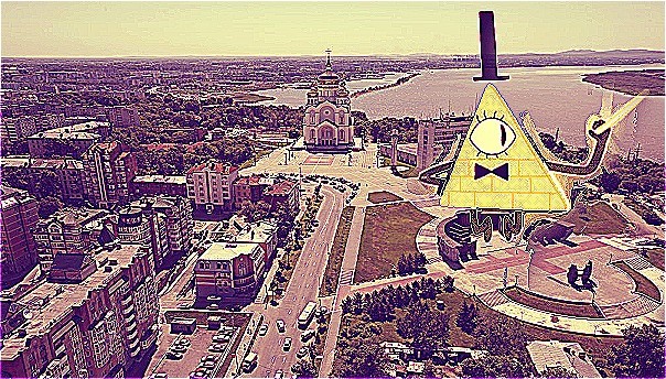 Create meme: glory square Khabarovsk, gravity falls bill, gravity falls bill cipher