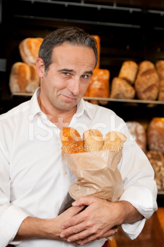 Create meme: fresh bread, A man in a bread shop, baker