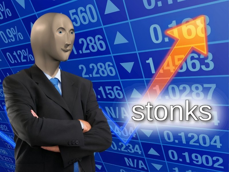 Create meme: stonks, stones down, Celik stonks