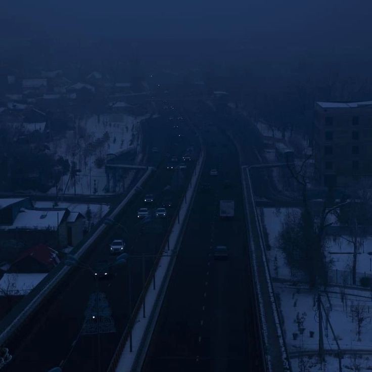 Create meme: night , railroad , road fog 