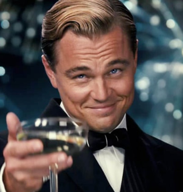 Create meme: DiCaprio with a glass of, Leonardo DiCaprio with a glass of, Leonardo DiCaprio the great Gatsby