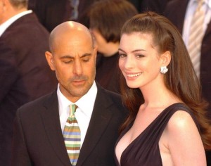 Create meme: Stanley Tucci and Anne Hathaway, actress, Anne Hathaway