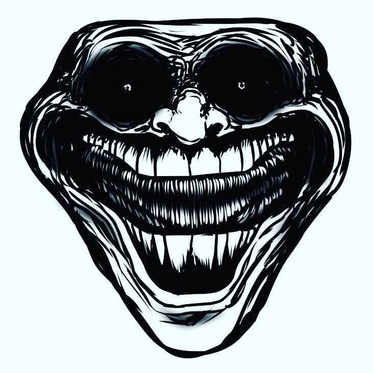 Create meme: scary trollface, trollface monster, trollge