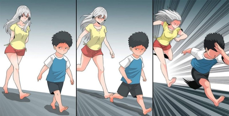 Создать мем: girl chasing a kid аниме мем, don't hurt me, my healer! r34, мемы аниме